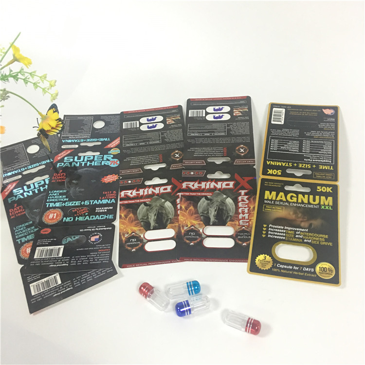 Man Sex Paper บรรจุภัณฑ์บัตรตุ่ม Burro 30000 60000 รูคู่เดียวพร้อมขวด