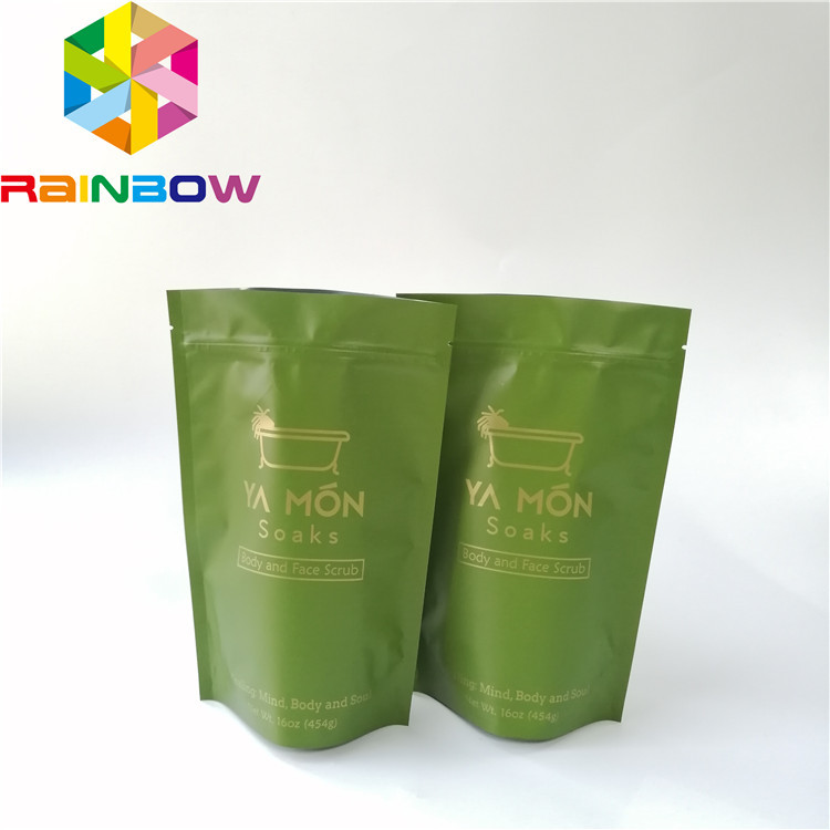 ฟอยล์มีเส้นพลาสติกยืนขึ้นถุงซิปเกลืออาบน้ำดูแลผิวบรรจุภัณฑ์การพิมพ์แผ่นแม่พิมพ์