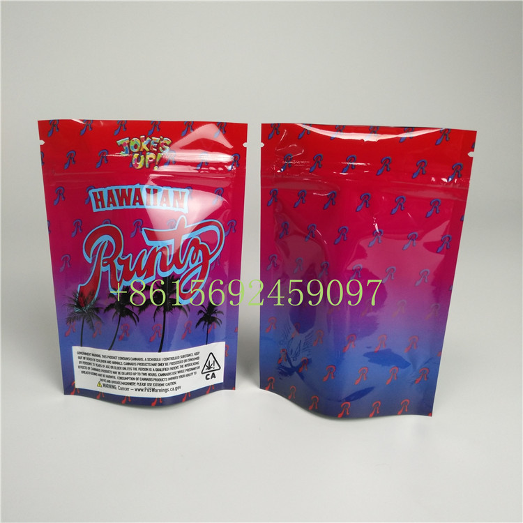 พลาสติกซิปล็อคบรรจุภัณฑ์ธูปสมุนไพรป่าชาย Runtz วัชพืชกระเป๋าคุกกี้