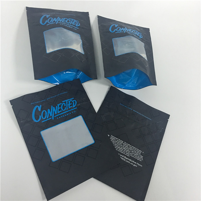 พิมพ์แบบกำหนดเอง 7g ถุงซิปล็อคพลาสติกกลิ่นหลักฐานยืนขึ้นอลูมิเนียมฟอยล์เรียงราย