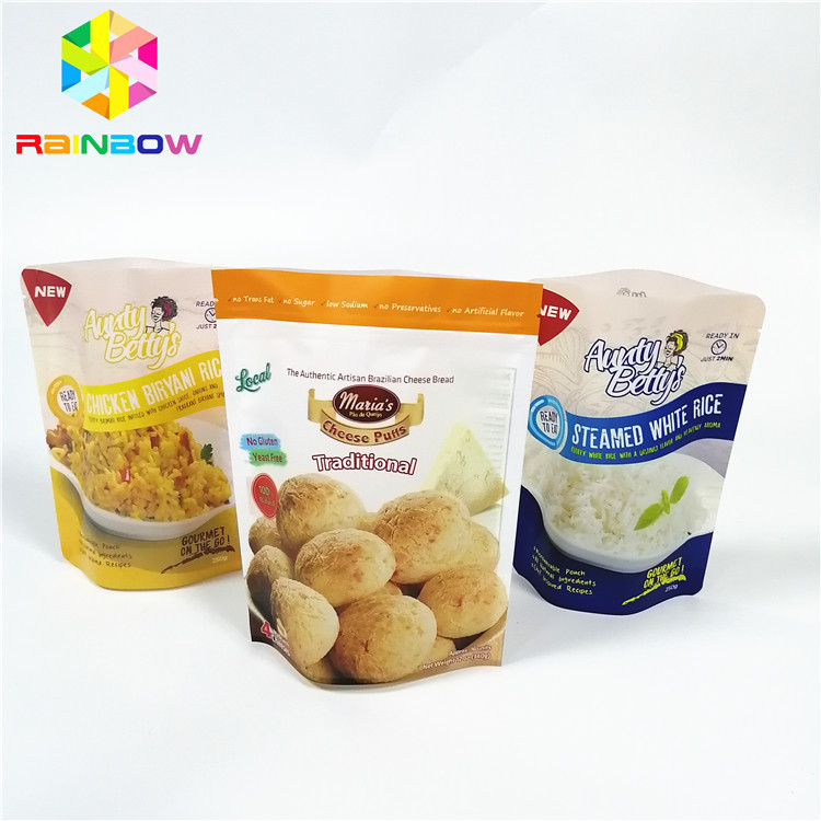 พลาสติกที่กำหนดเองยืนขึ้นกระเป๋าอลูมิเนียมฟอยล์กระเป๋าโลโก้ทนความร้อน