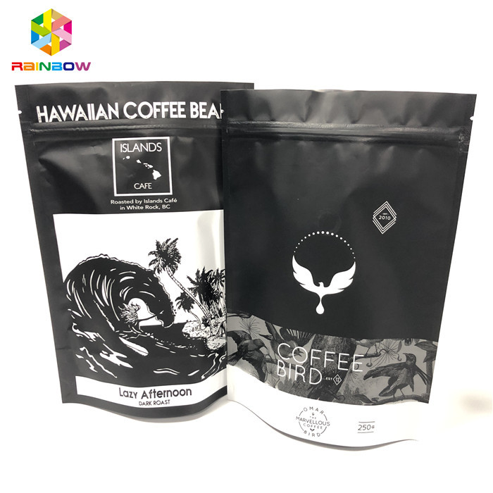 กราเวียร์พิมพ์ถุงฟอยล์อลูมิเนียม, กาแฟดินลุกขึ้นยืนถุงซิปด้วยวาล์ว