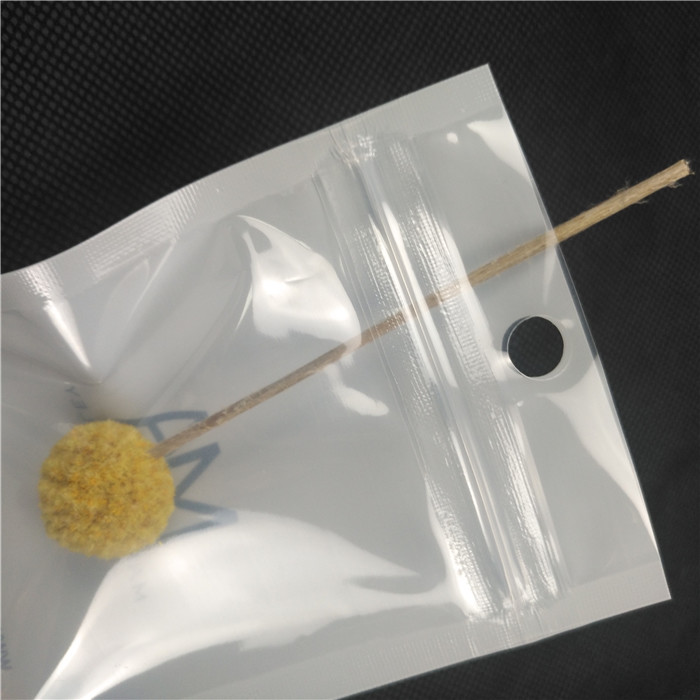 ด้านหน้าใสมันวาวเงาซิปพลาสติกกระเป๋าสร้อยคอบรรจุอัญมณี