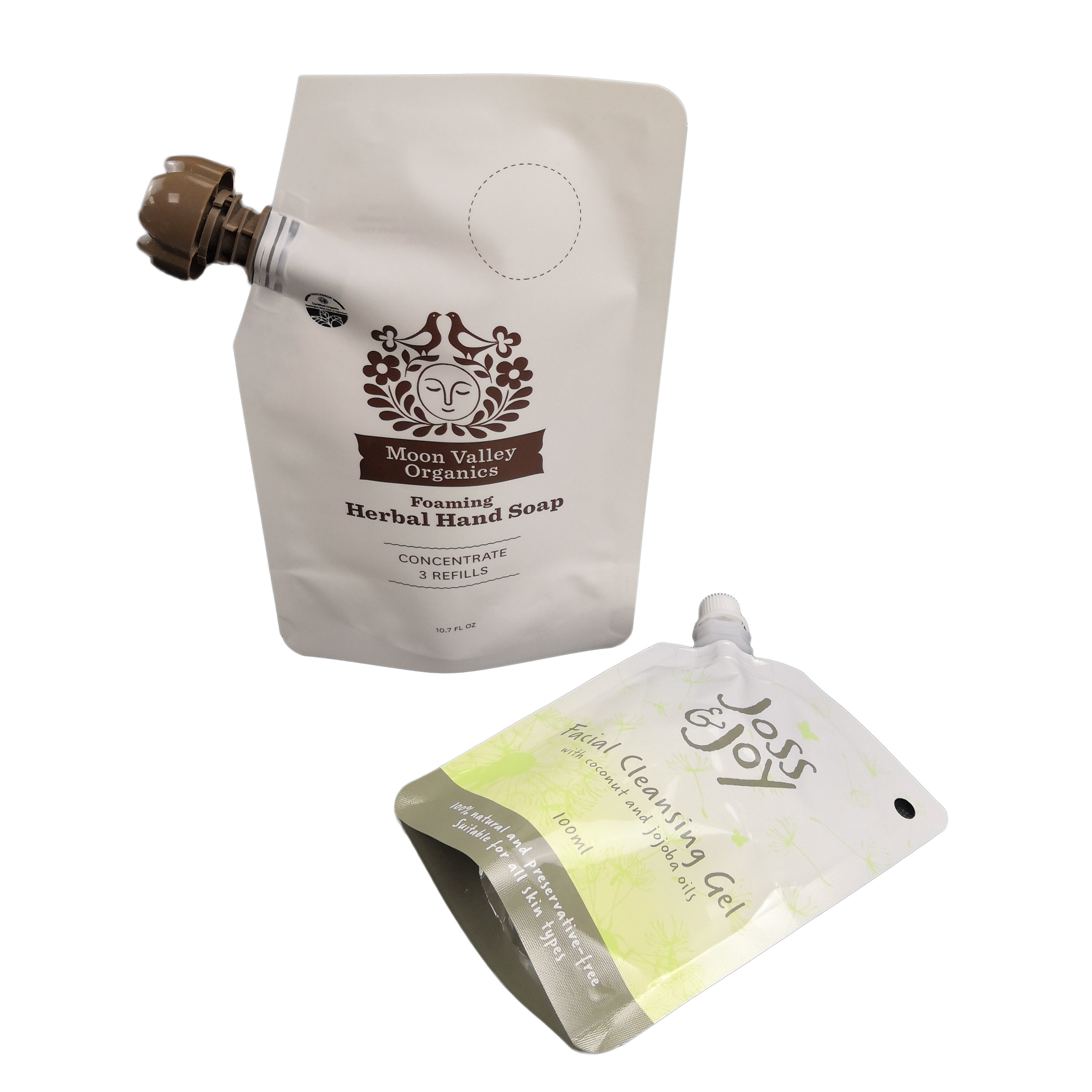 เครื่องสำอางพอกหน้าพวย Doypack กระเป๋าหัวฉีดกระเป๋า 10ml 50ml 100ml สำหรับแพ็คเกจของเหลวโลชั่น