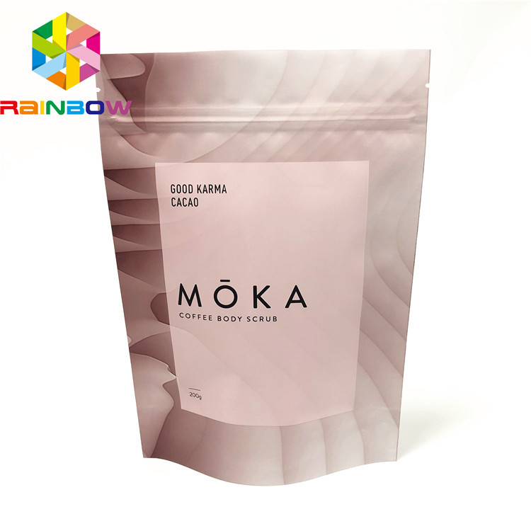 บรรจุภัณฑ์ถุงพลาสติกน้ำหนักเบาอาหารเกรดยืนขึ้นกระเป๋าสำหรับ Cbd Body Scrub