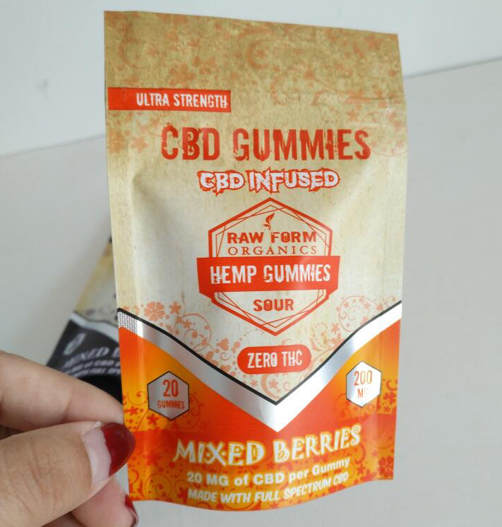 การพิมพ์ดิจิตอล Airtight Zip Lock ถุงอลูมิเนียมฟอยล์ CBD Gummy ถุงเล็ก