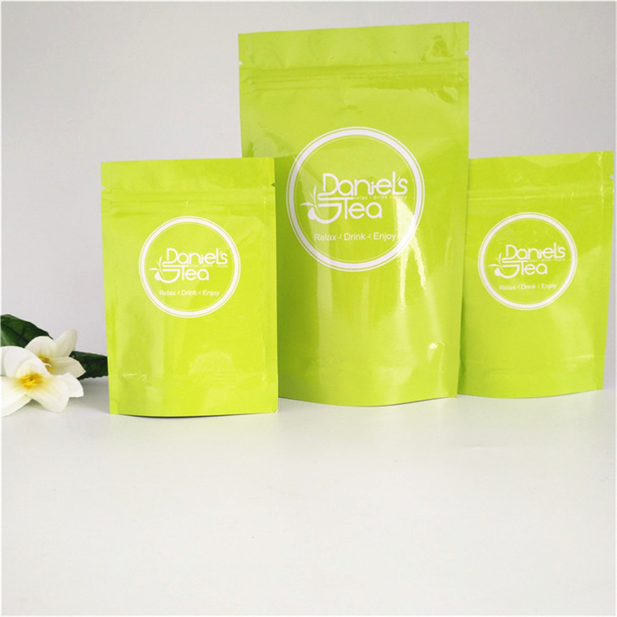 แมตต์พื้นผิวถุงพลาสติกบรรจุภัณฑ์อลูมิเนียมฟอยล์ถุงบรรจุภัณฑ์ชาที่กำหนดเอง