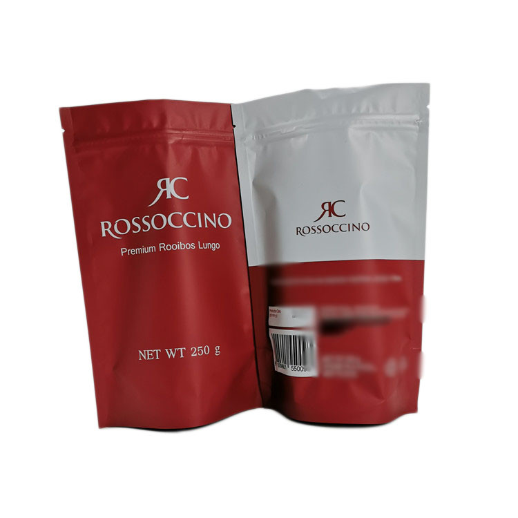 กระดาษคราฟท์เป็นมิตรกับสิ่งแวดล้อมยืนขึ้นถุง 250g ยืนขึ้นถุงพลาสติกสำหรับผงโปรตีน