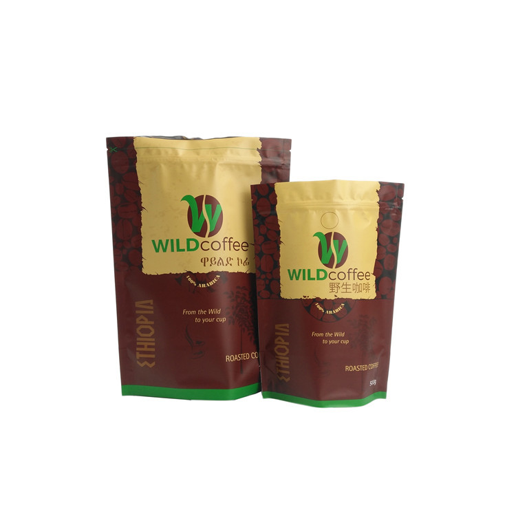 กำหนดเอง Matte Finish กาแฟถุงชาอลูมิเนียมฟอยล์ลุกขึ้นยืนกระเป๋ามีซิป