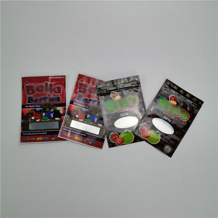 ถุงเล็กถุงพลาสติกบรรจุภัณฑ์ 100% อุตสาหกรรมอินทรีย์ป่าน CBD บรรจุเหนียว