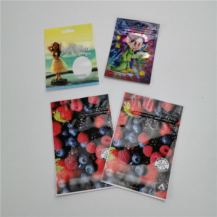 CBD ถุงพลาสติกบรรจุภัณฑ์อลูมิเนียมฟอยล์ลุกขึ้นยืนเด็กหลักฐานถุง Ziplock