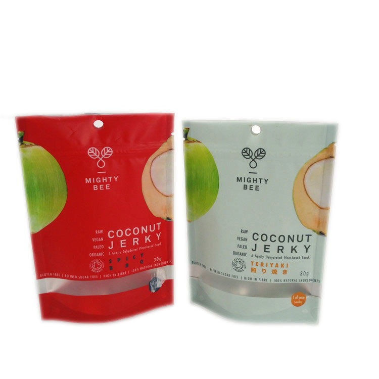 อาหารเกรด Hang Hole PET พลาสติกอลูมิเนียมฟอยล์ถุงพลาสติก