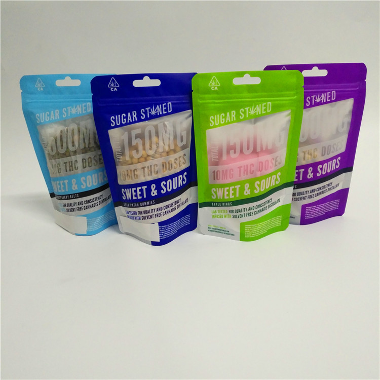 ซีลความร้อนพลาสติกเกรดอาหารเด็กกลิ่นหลักฐานยืนขึ้นถุงซิปล็อคกินได้เหนียวบรรจุภัณฑ์