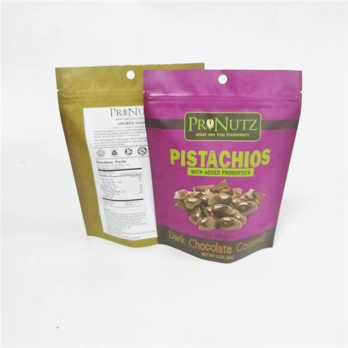 ถุงถั่วพลาสติกเคลือบเม็ดมะม่วงหิมพานต์บรรจุถุง