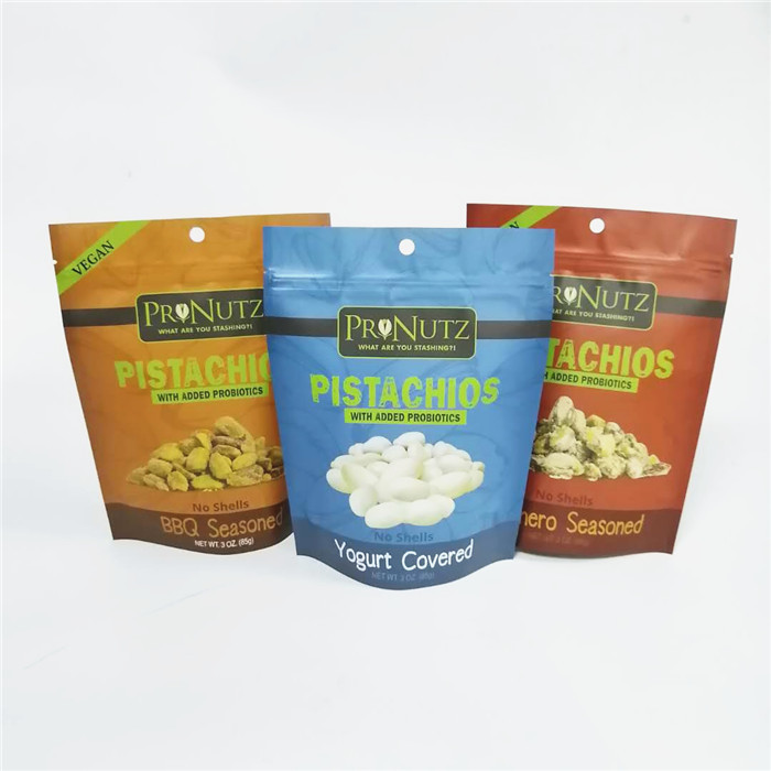 อลูมิเนียมฟอยล์สูญญากาศซิปล็อคบรรจุภัณฑ์ mylar ยืนขึ้นกระเป๋าบรรจุถั่วอาหารบรรจุถุงพลาสติก