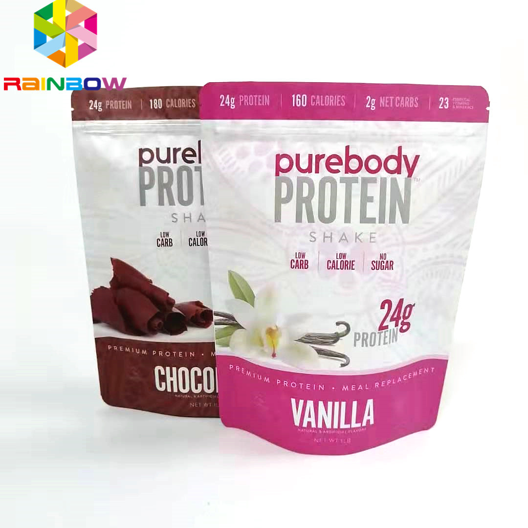 ถุง ziplock ยืนขึ้นผนึกได้สำหรับอาหาร / ผงแบบกำหนดเองที่พิมพ์ออกมาด้านบรรจุถุงบรรจุภัณฑ์