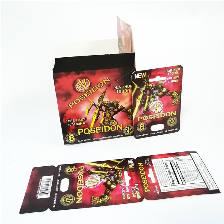 ใส่การ์ด Bullet Poseidon Slide Blister Packaging Box CMYK