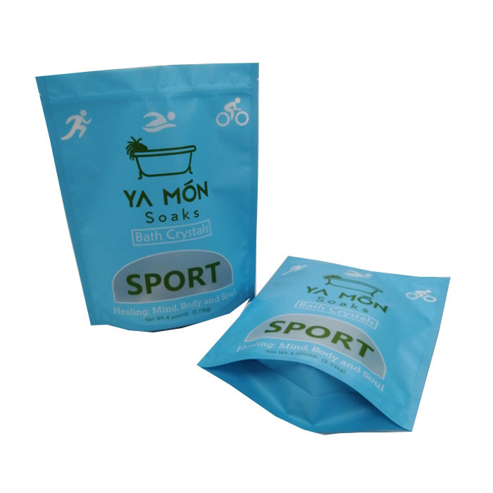 โลโก้ที่กำหนดเอง Bath Soak Mylar Top Filling Plastic Zipper Pouch 2.73KG Sea Salt Packaging Body Scrub Bags