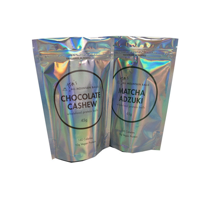 CYMK Zipper Holographic Stand Up Pouches สำหรับลูกโปรตีน