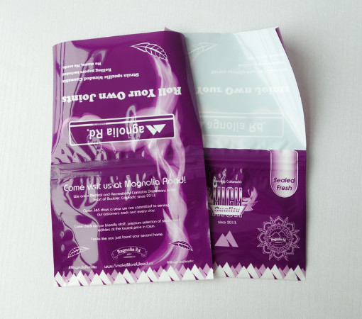 ตัวอย่างฟรีซองยาสูบแบบม้วนล่วงหน้าพร้อมซองยาสูบกาว 50 กรัมพร้อมซิป