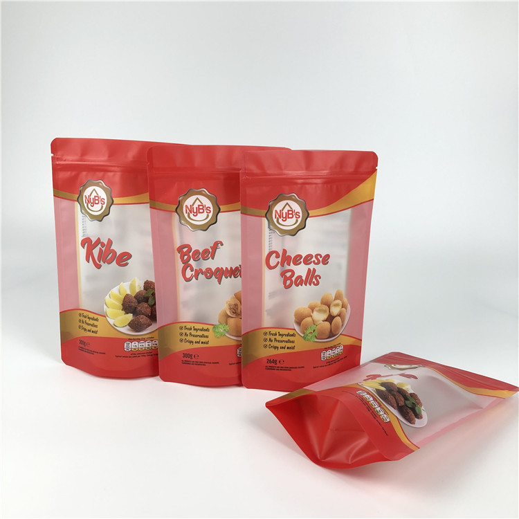 พลาสติก GMOPP VMPET ยืนขึ้นถุงซิปพร้อมหน้าต่างใส