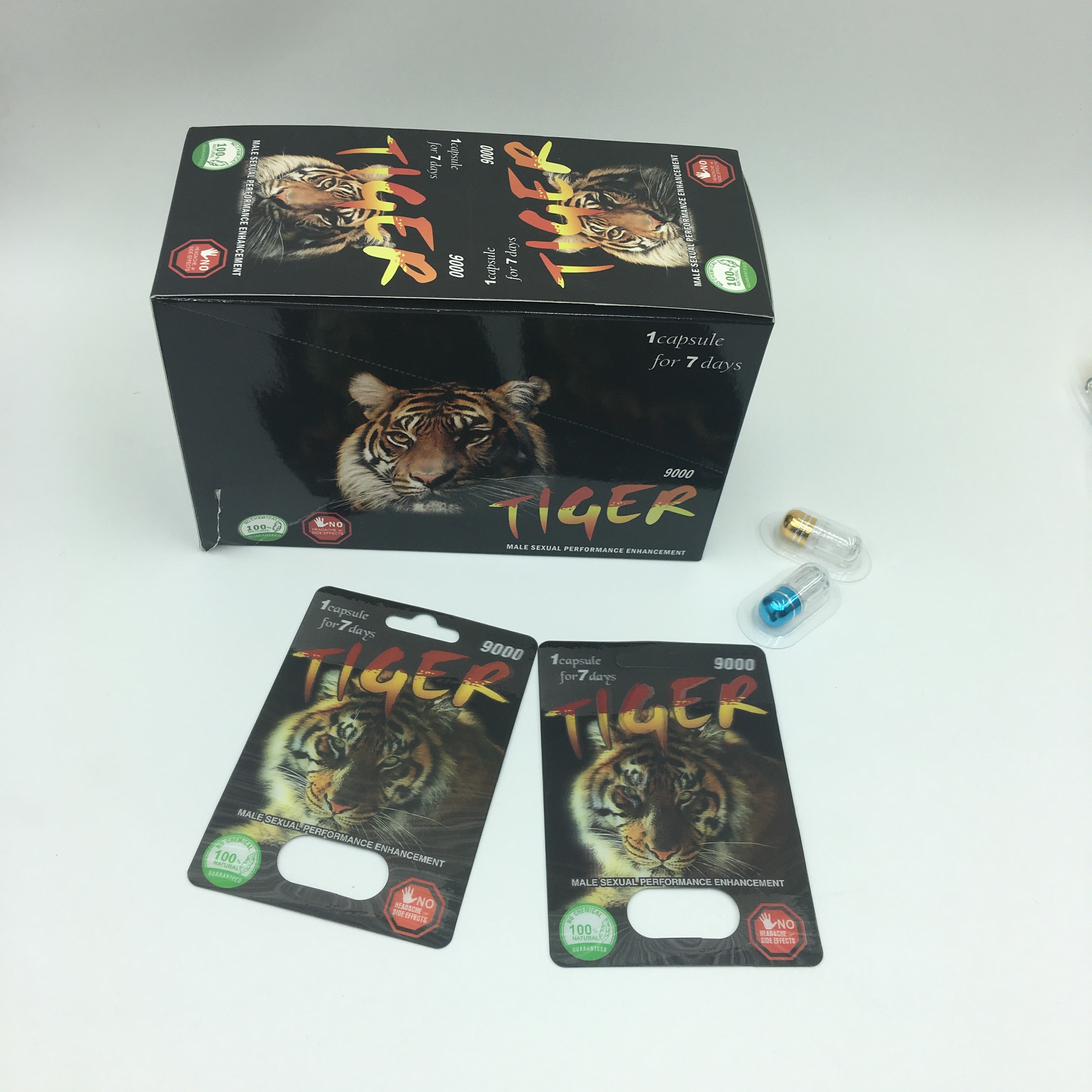 บรรจุภัณฑ์แคปซูลพลังทางเพศ CMYK 350g 3D Blister Cards