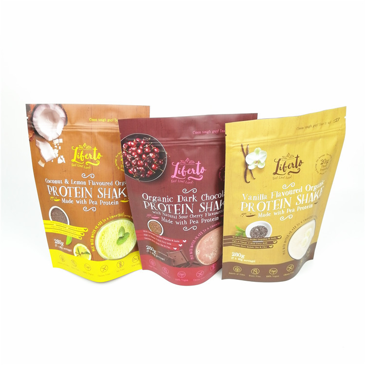 ถุงฟอยล์พิมพ์ดิจิตอลบรรจุภัณฑ์ผงกระโถนยืนขึ้นถุงซิป mylar