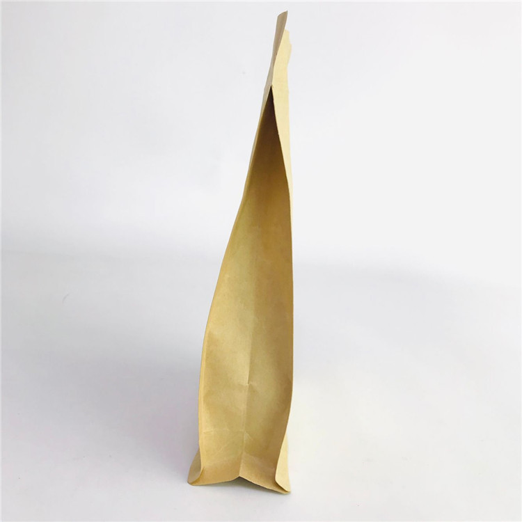 กำหนดเองได้รับการยอมรับยืนขึ้นถุงที่เป็นมิตรกับสิ่งแวดล้อมถุงกระดาษคราฟท์ PLA พร้อมซิป