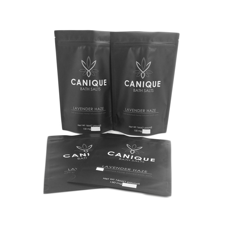 ถุงกันกลิ่นถุงซิปเกรดอาหารเมล็ดพันธุ์ดอกไม้แห้งโลหะเงินเงาโลโก้ที่กำหนดเอง 16OZ Bath Salt Mylar Bag