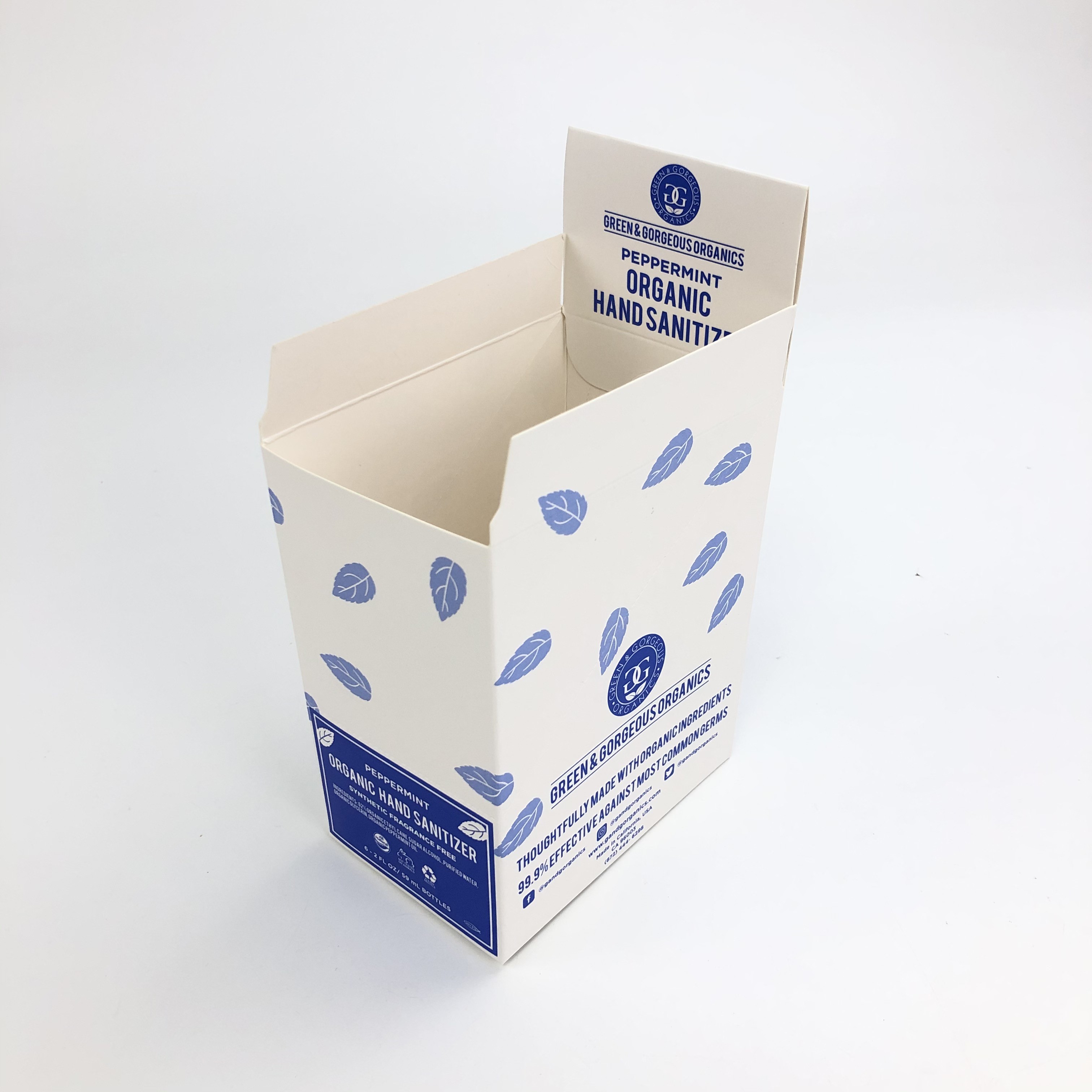 ฟิล์ม UV แบบกำหนดเองที่มีลายนูนด้วยกระดาษแข็งสีขาวความหนา 400g 350g สำหรับขวด 30ml 60ml แสดงบรรจุภัณฑ์กล่องกระดาษ