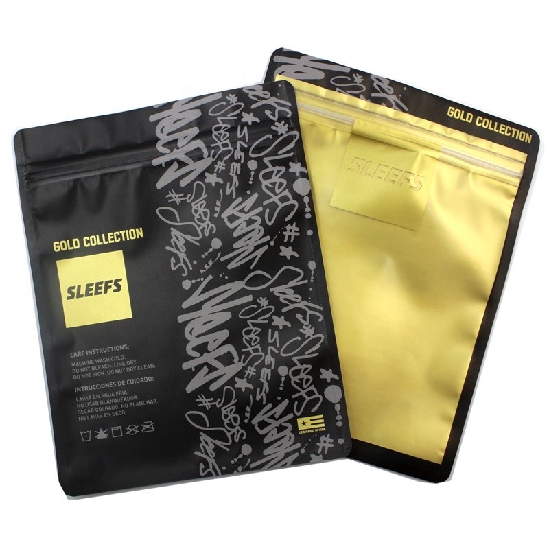 พิมพ์โลโก้ส่งเสริมการขายซิปเสื้อยืดซิปล็อคใส Opp บรรจุภัณฑ์การ์เม้นท์ถุงโพลี