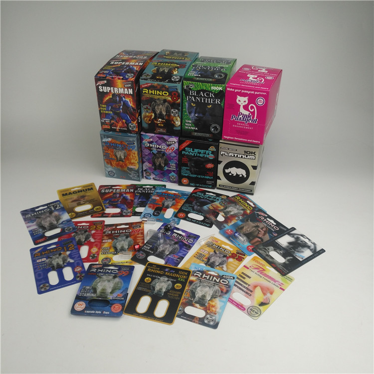 MOPP 350g ความหนา Blister การ์ด 3d Rhino Male Enhancement Pill