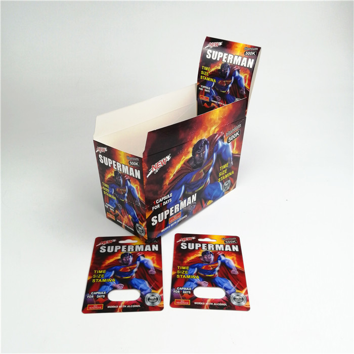 พิมพ์ผ้าไหม CMYK Sex Pill Packaging Card 9x12cm