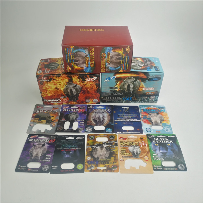 Super Panther FDA Sex Pill 3D Rhino Blister Card สำหรับแคปซูล