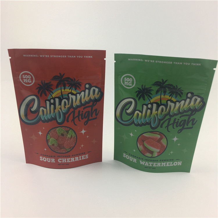 คุกกี้ 3.5g VMPET 100micron Weed Stand Up Pouch สำหรับ CBD