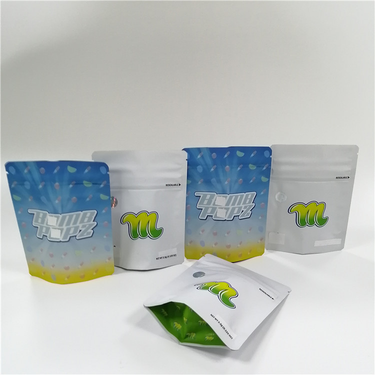 น้ำตาลซิปล็อค Mylar ยืนขึ้นถุงพลาสติกพิมพ์ UV กันกลิ่น