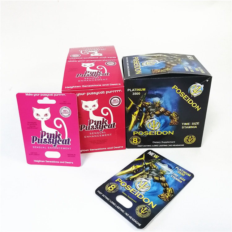 Rhino 69 CMYK Plastic Blister 3d Cards ยาเพิ่มประสิทธิภาพชาย