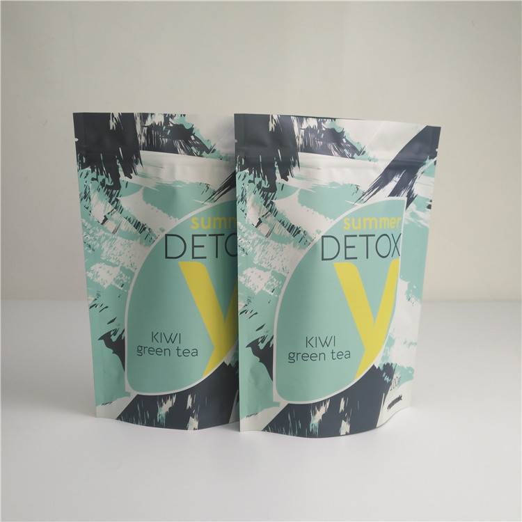 ยืนขึ้นถุงชาเขียวกาแฟบรรจุภัณฑ์ถุงขนมอาหารป้องกันความชื้นที่เป็นมิตรกับสิ่งแวดล้อม
