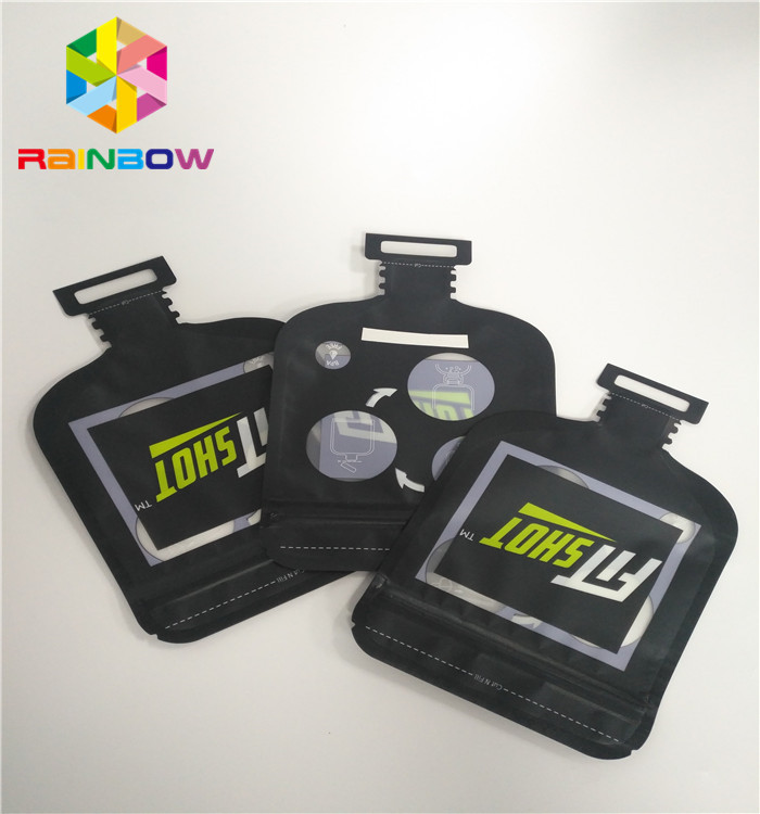 บรรจุภัณฑ์ขนมถุงพลาสติกแบบกำหนดเองที่มีรูปร่างผิดปกติพร้อมซิป