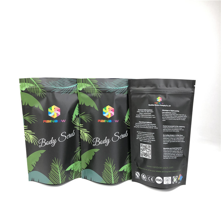 Cosmetic Ocean Bath Salt Matte Mylar ถุงซิปนำกลับมาใช้ใหม่ได้กลิ่นยืนหลักฐาน