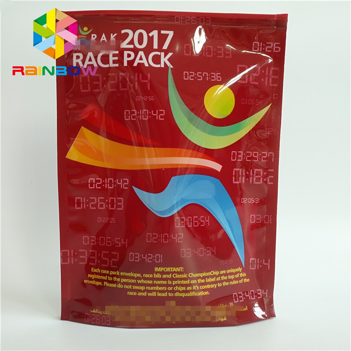 อลูมิเนียมฟอยล์เกรดอาหารพลาสติก Mylar Standy Zipper Pouch กำหนดเองพิมพ์