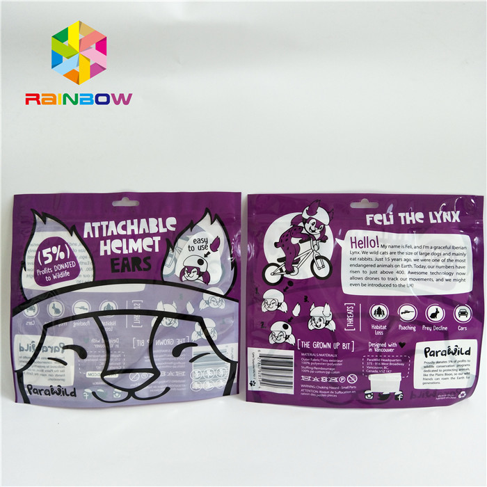 บรรจุภัณฑ์การพิมพ์แบบกำหนดเองขนาดเล็กปิดผนึกสามด้านพร้อมหน้าต่างด้านหน้าที่ชัดเจน