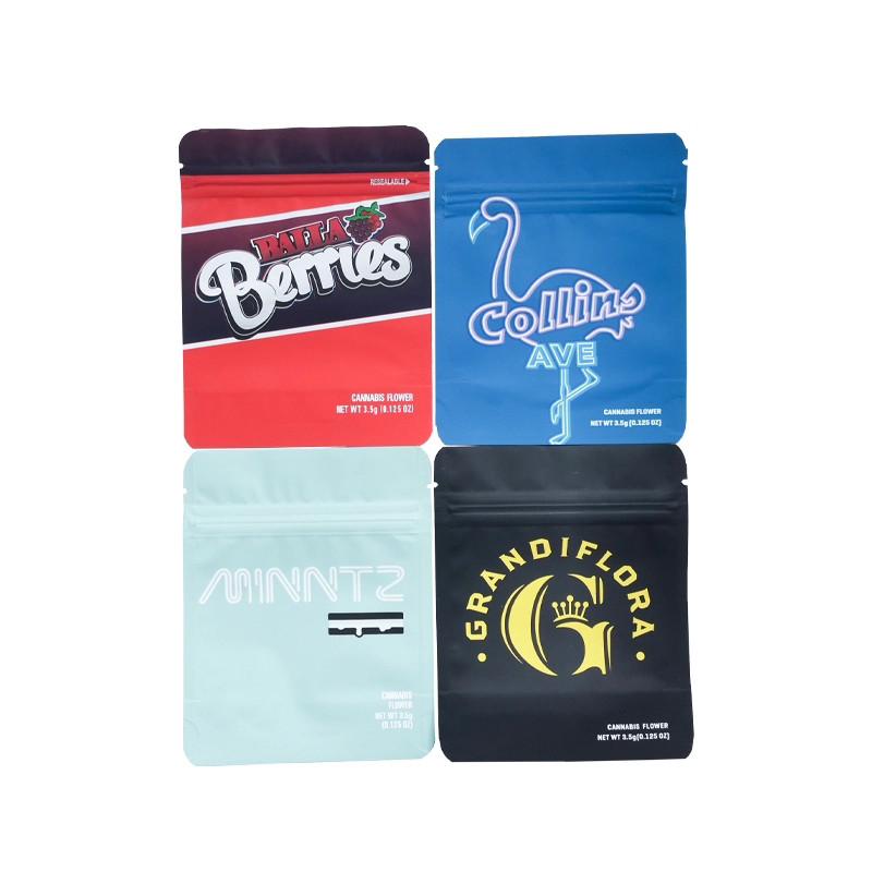 บรรจุภัณฑ์วัชพืชกินได้ 3.5 กรัมถุงไมลาร์ความร้อนปิดผนึกกลิ่นถุงซิปล็อคหลักฐานซองน้ำผึ้ง