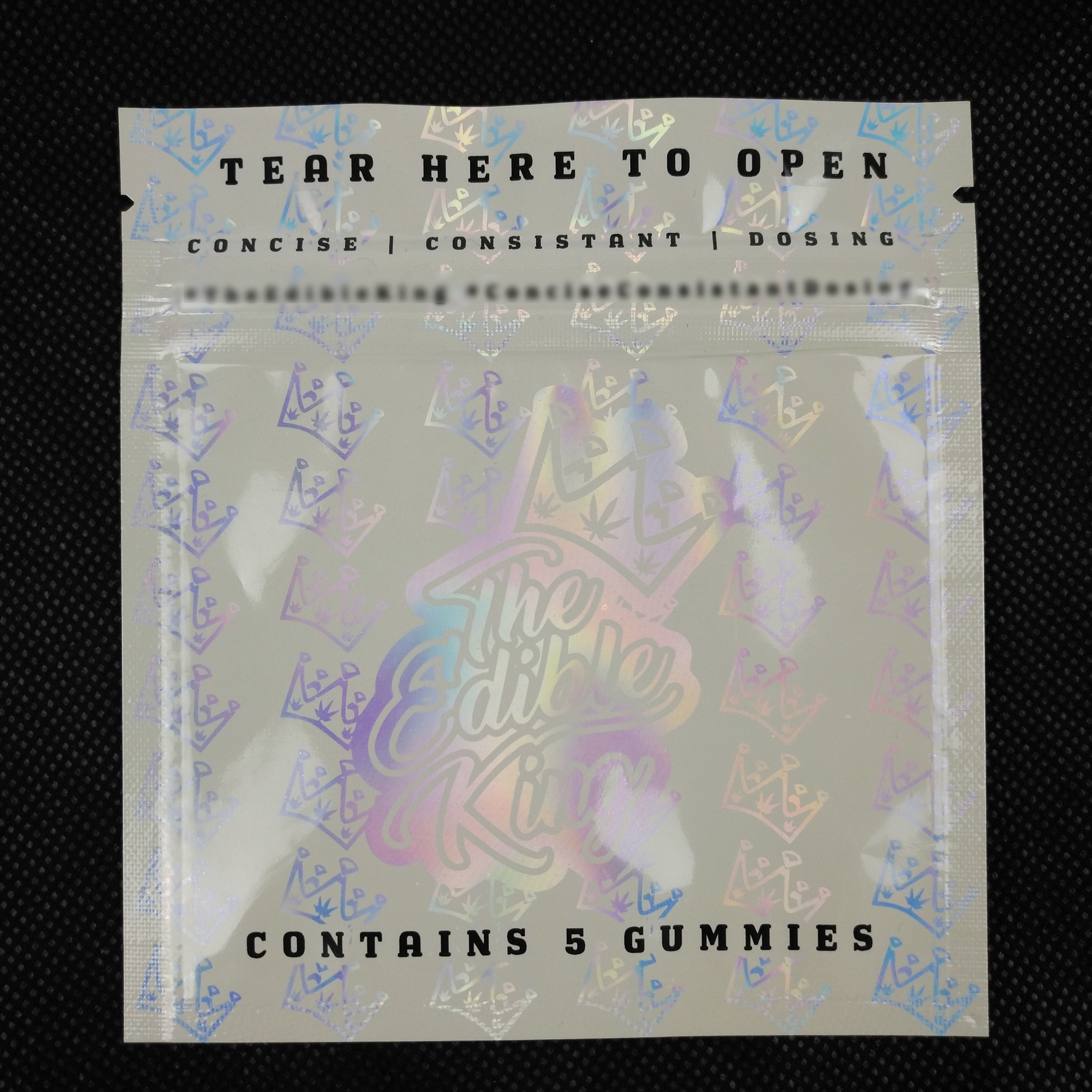 การออกแบบโลโก้ที่กำหนดเองซิปล็อคปิดผนึกอลูมิเนียมฟอยล์ Mylar พลาสติกสามด้านปิดผนึกบรรจุภัณฑ์ถุงโฮโลแกรม