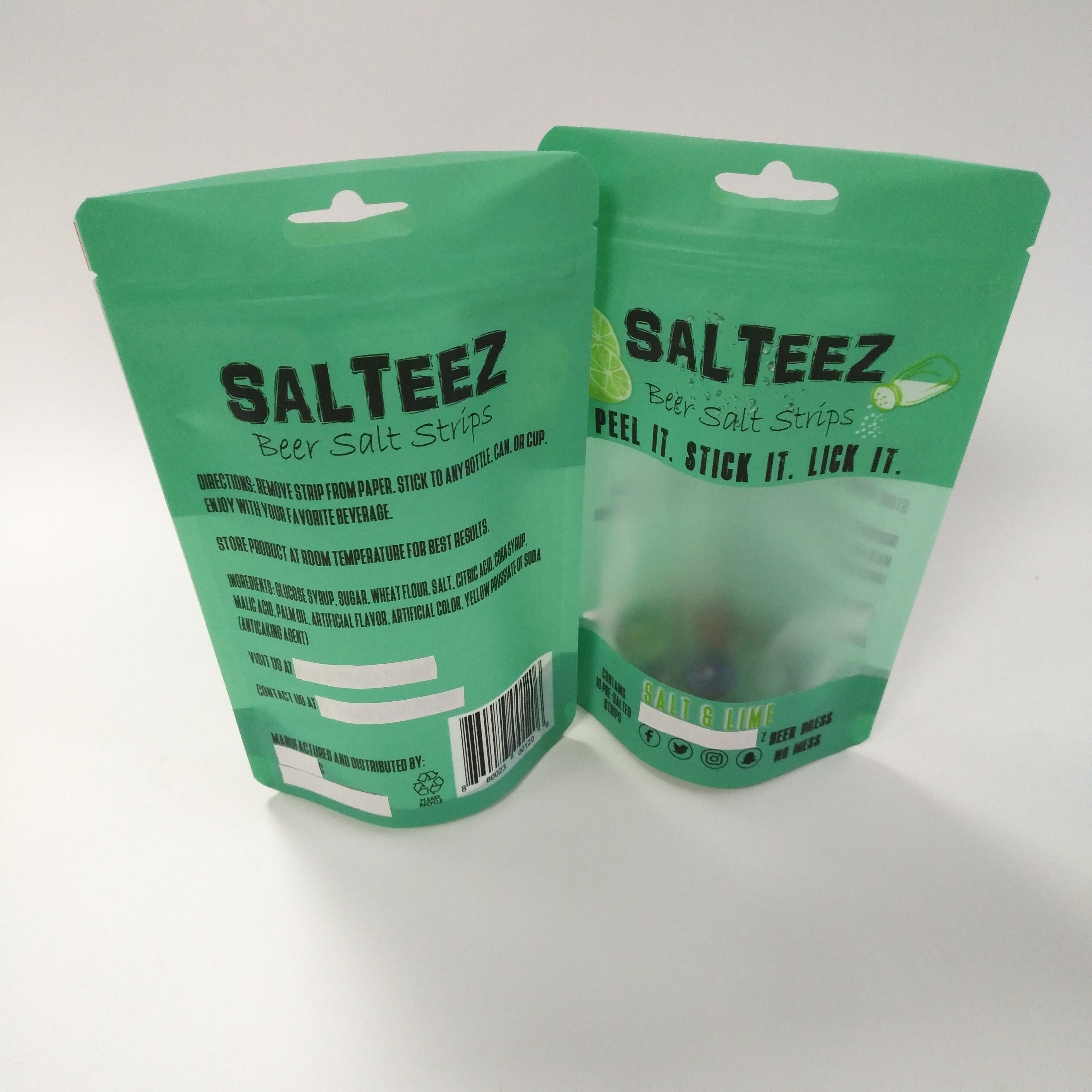 หน้าต่างใส CMYK 100mic Stand Up กระเป๋าซิปพร้อมซิป