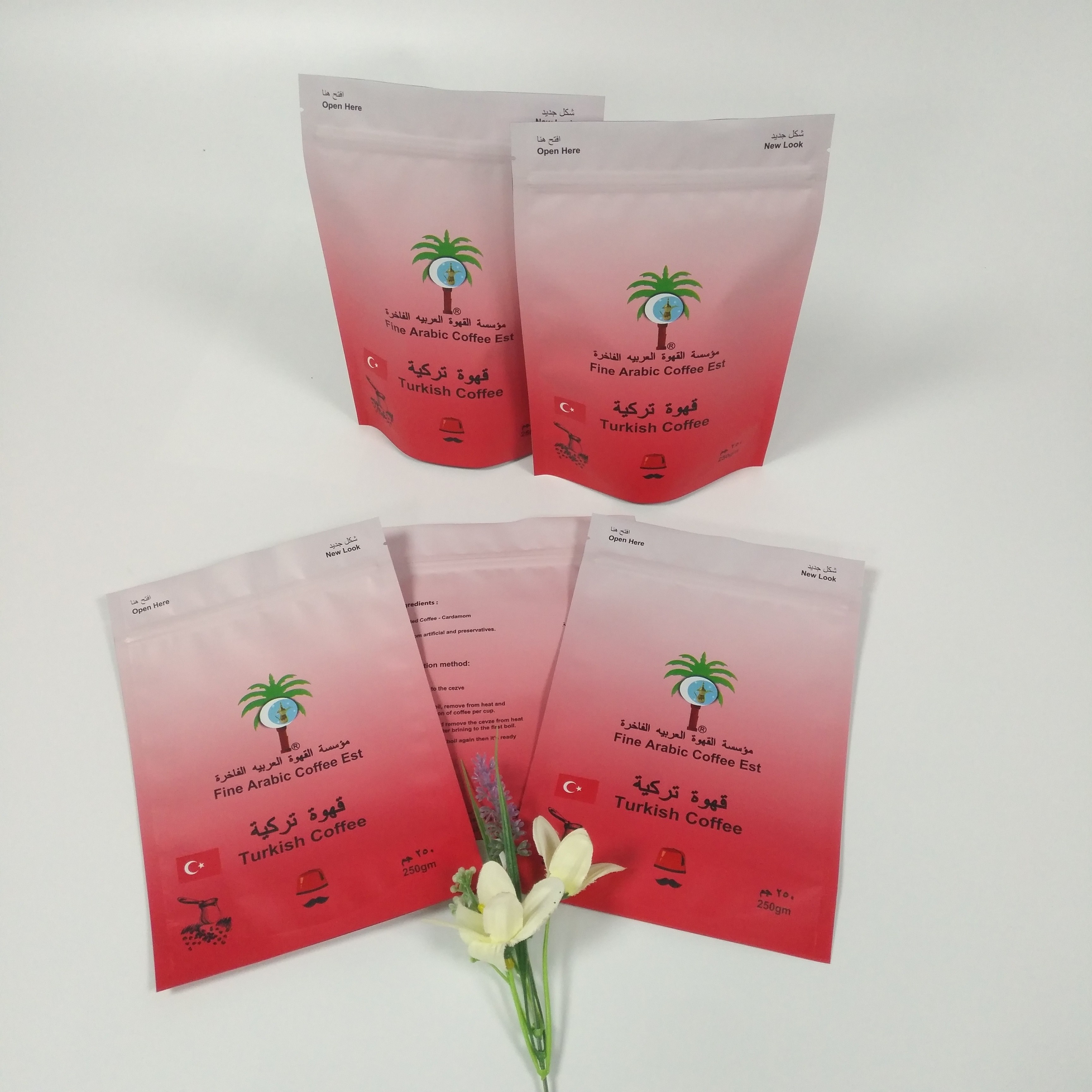 Matte CMYK 150 ไมครอนบรรจุภัณฑ์ถุงขนมสำหรับผงกาแฟขนมขบเคี้ยว