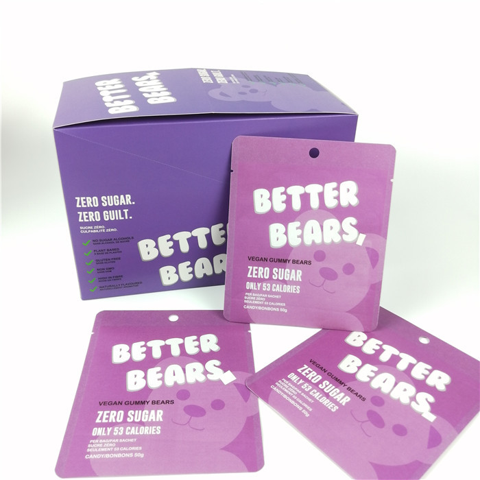 350g กระดาษ Gummy Cbd กล่องบรรจุภัณฑ์กระดาษแข็ง cmyk embossment