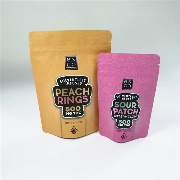 MOPP CMYK กระเป๋ากันกลิ่น Mylar Cbd Thc Stand Up Zipper Pouch