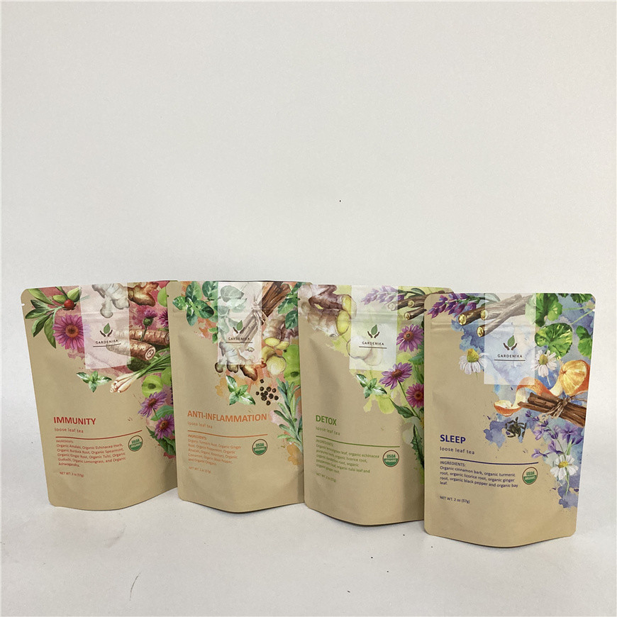 Cmyk 1.2C MPET Stand Up Zipper Pouch 1.5C PA สำหรับชา / กาแฟ