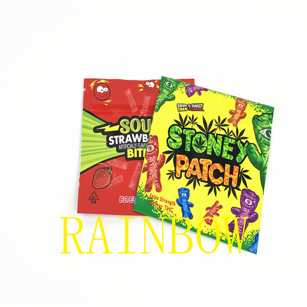 100mic Edibles CMYK ความร้อนซีล Mylar Foil กระเป๋า Candies 80x100mm VMPET